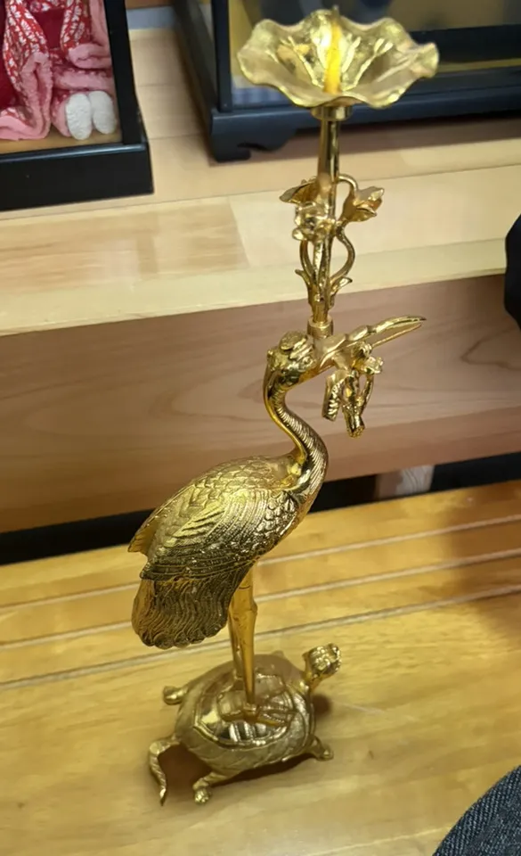 鶴亀の燭台。仏具・飾り金具もあわせてご相談いただきました